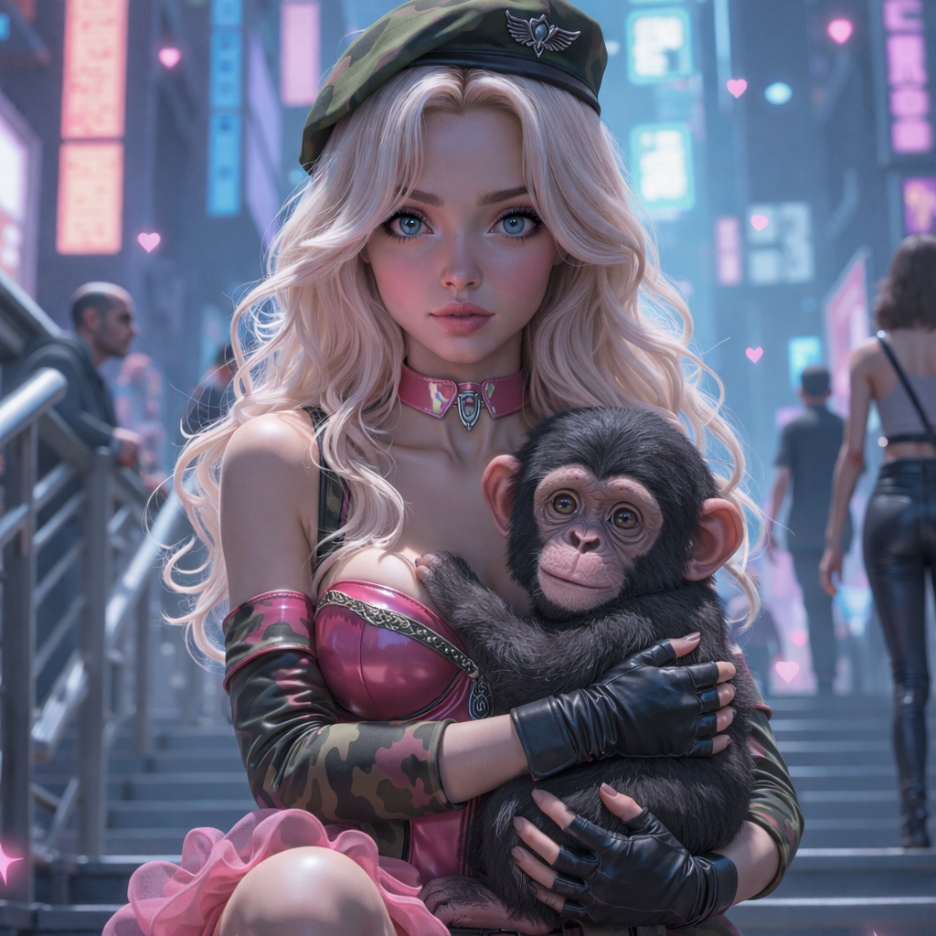 Pink Army Monkey